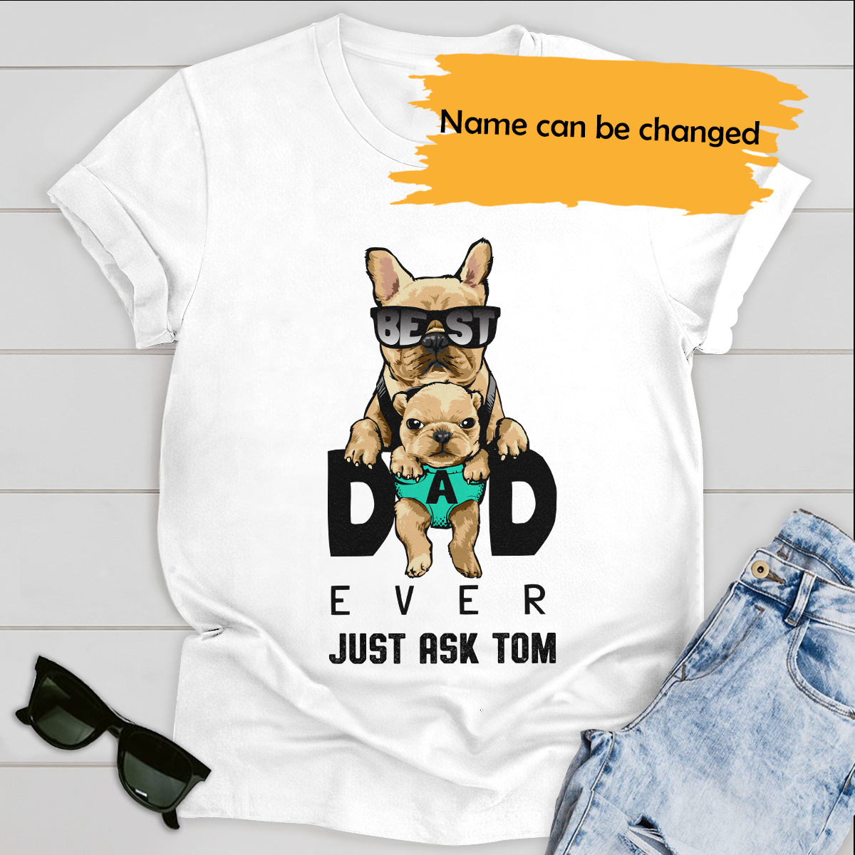 Personalized T-shirt Best Dad Ever Just Ask Dog Tee Father's Day