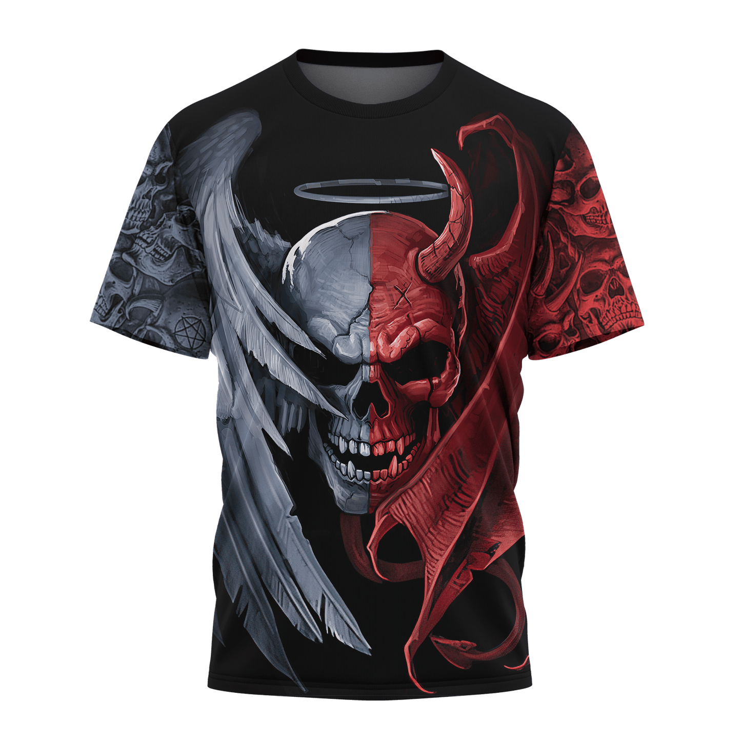 Tmarc Tee Gentle And Evil Skull 3D All Over Printed Unisex Shirts