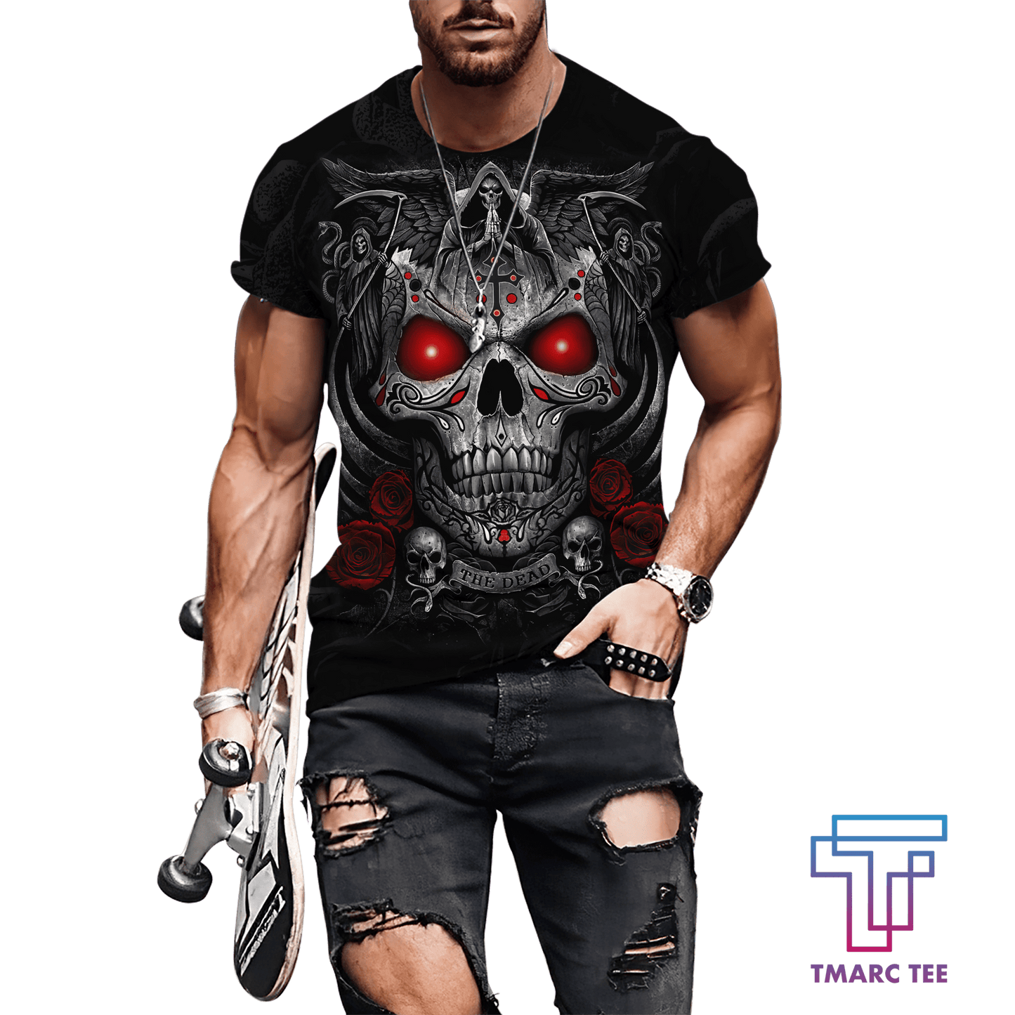 Tmarc Tee Blessing Skull 3D All Over Printed Unisex Shirts