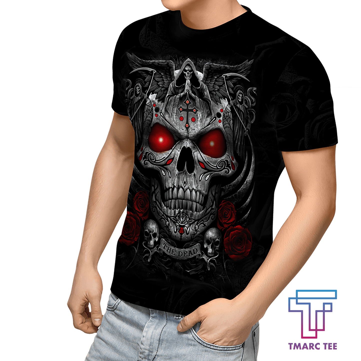 Tmarc Tee Blessing Skull 3D All Over Printed Unisex Shirts