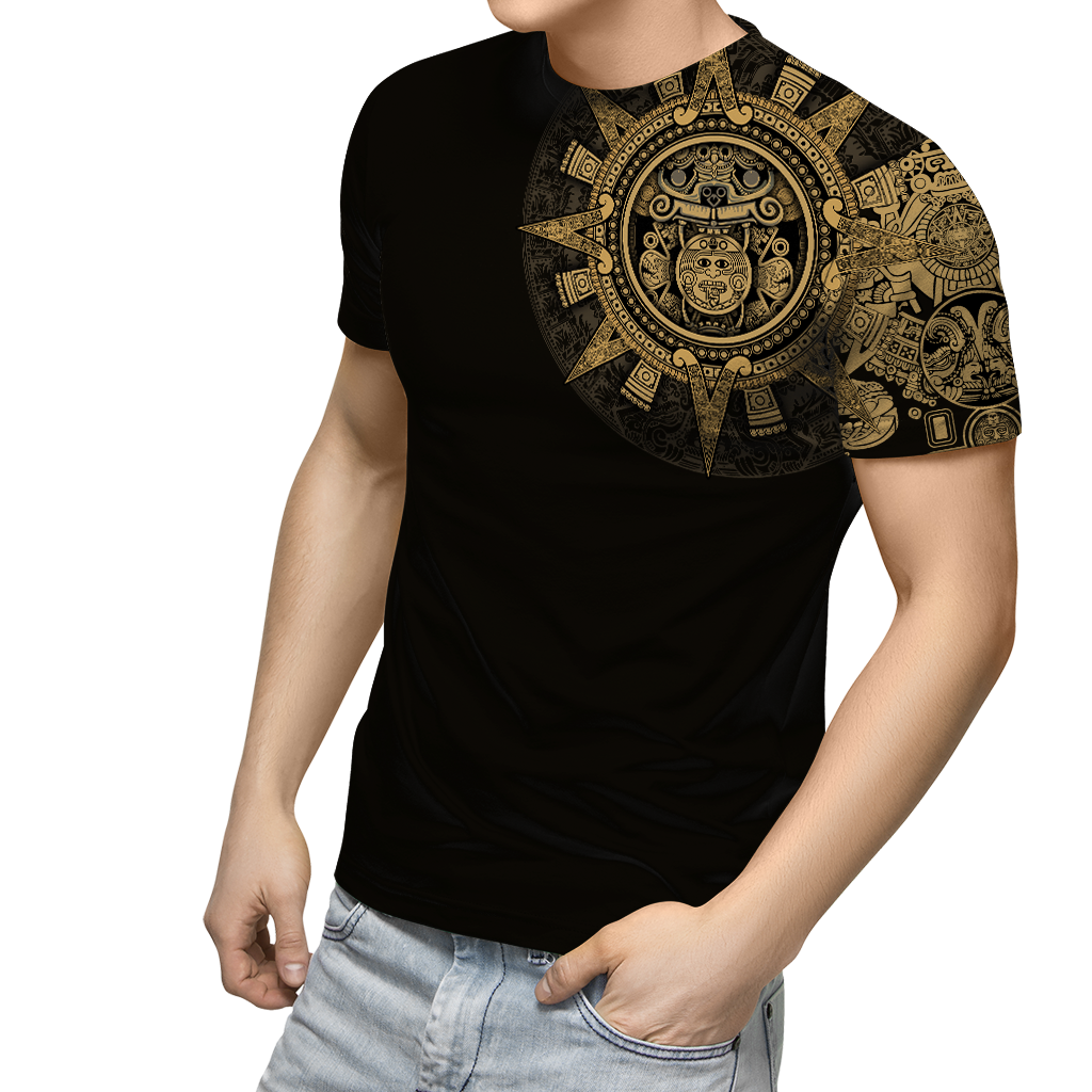 Aztec Mexican Yellow 3D All Over Printed Unisex Hoodie no2