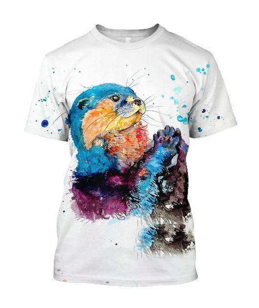 3D All Over Printed Otter T-shirt Hoodie - Amaze Style™-Apparel