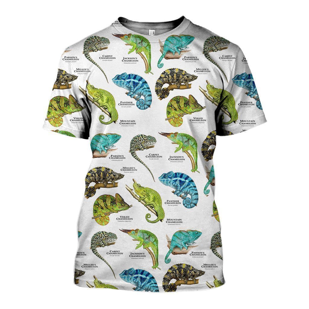 3D All Over Printed Chameleons of the World Shirts - Amaze Style™-Apparel