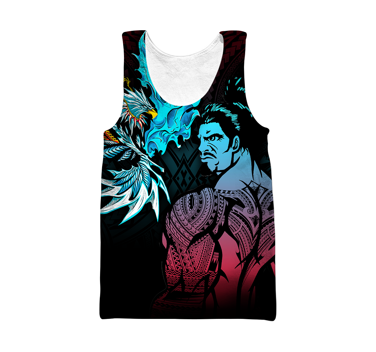 Amazing Polynesian Warrior 3D Tattoo Unisex Deluxe Hoodie ML