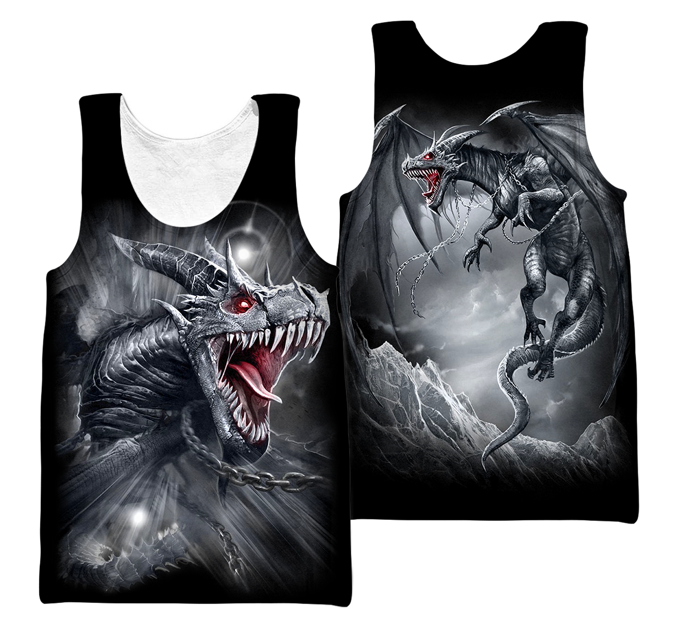 3D Armor Tattoo and Dungeon Dragon Hoodie Pi150102-Apparel-NM-Men's tank top-S-Vibe Cosy™