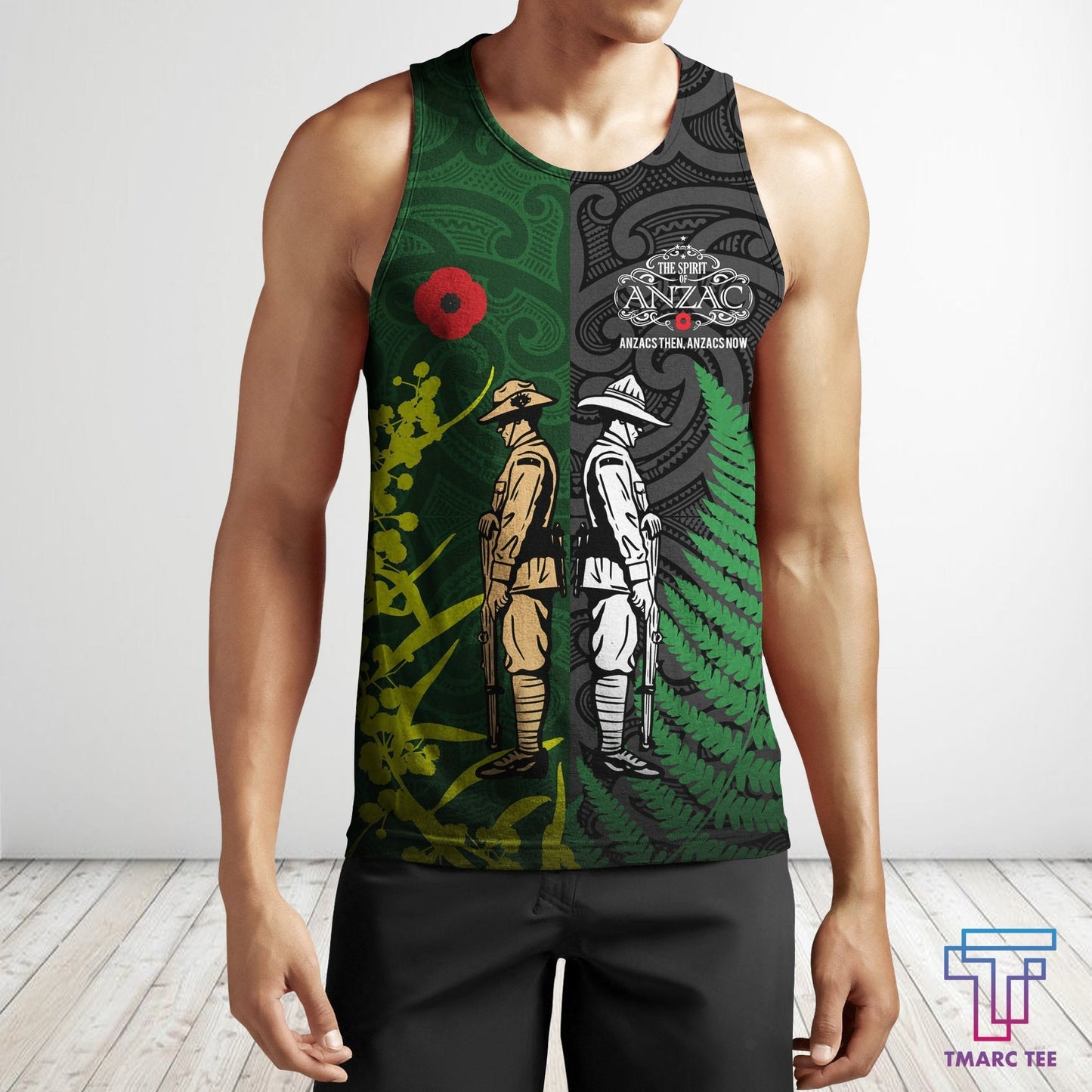 ANZAC day fern-wattle lest we forget Kiwi and Australia Soldier TR050302 - Amaze Style™-Apparel