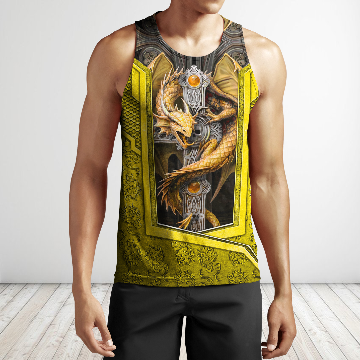 3D Tattoo and Dungeon Dragon Hoodie HAC301203-Apparel-NM-Men's tank top-S-Vibe Cosy™