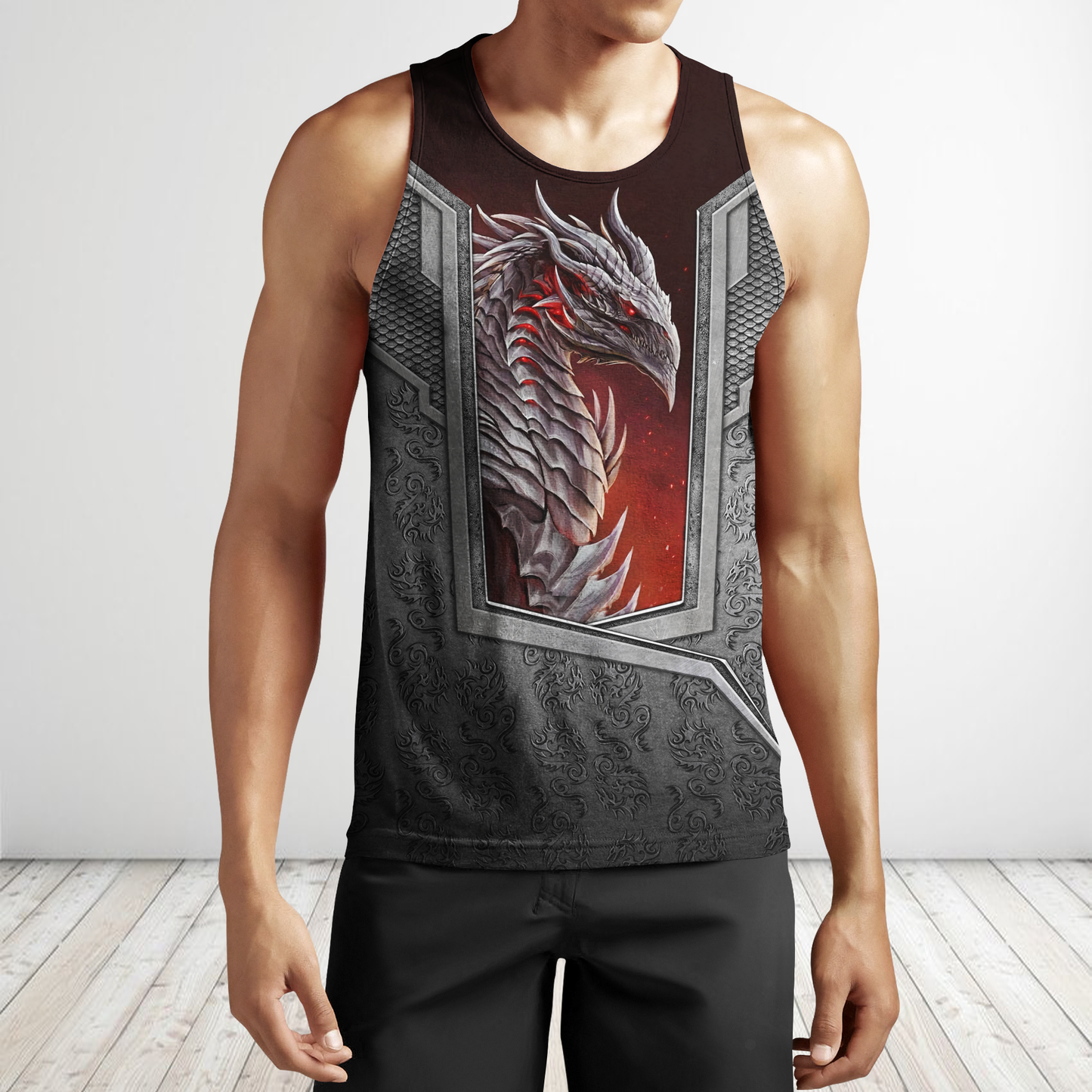 3D Tattoo and Dungeon Dragon Hoodie HAC020109-Apparel-NM-Men's tank top-S-Vibe Cosy™