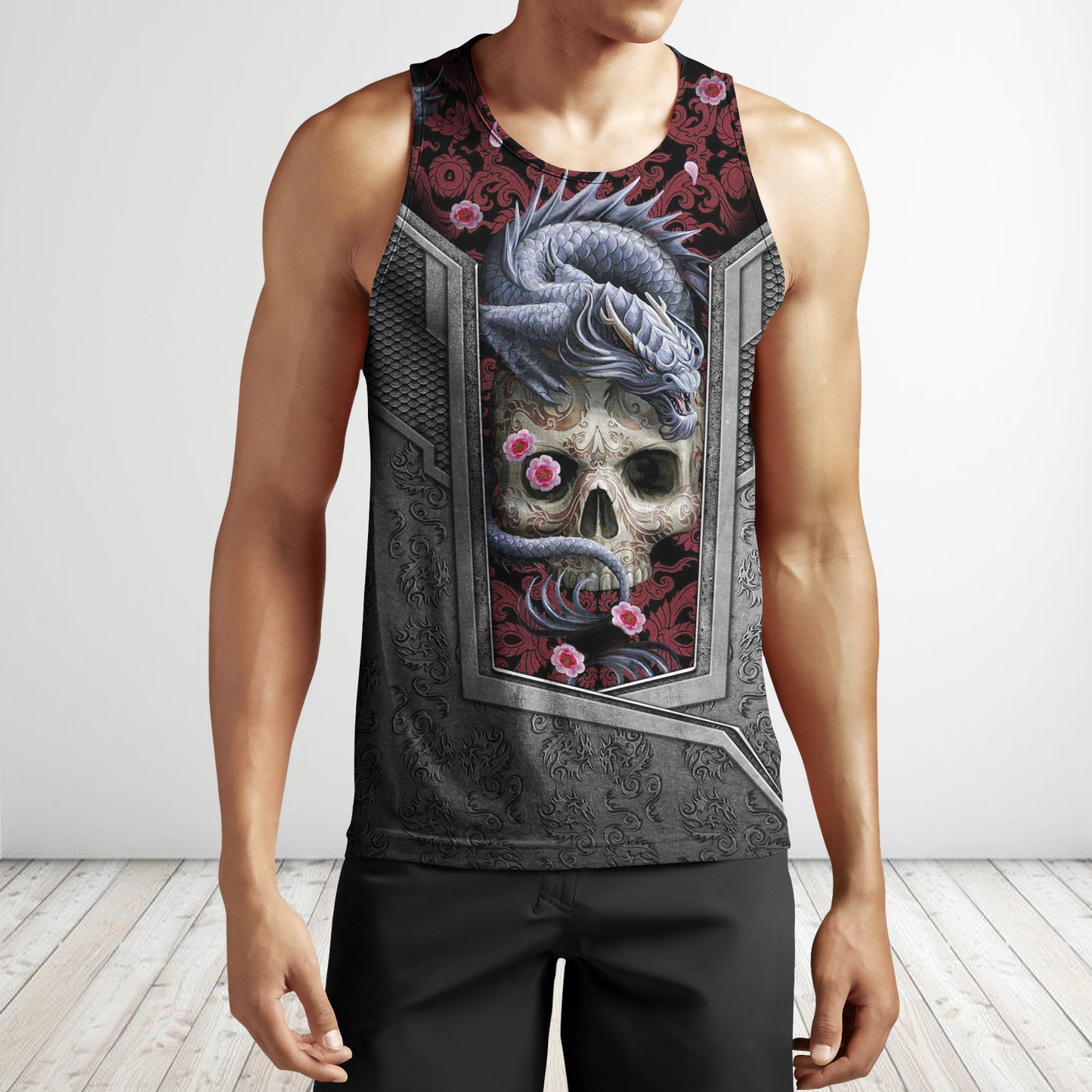 3D Tattoo and Dungeon Dragon Hoodie HAC020110-Apparel-NM-Men's tank top-S-Vibe Cosy™