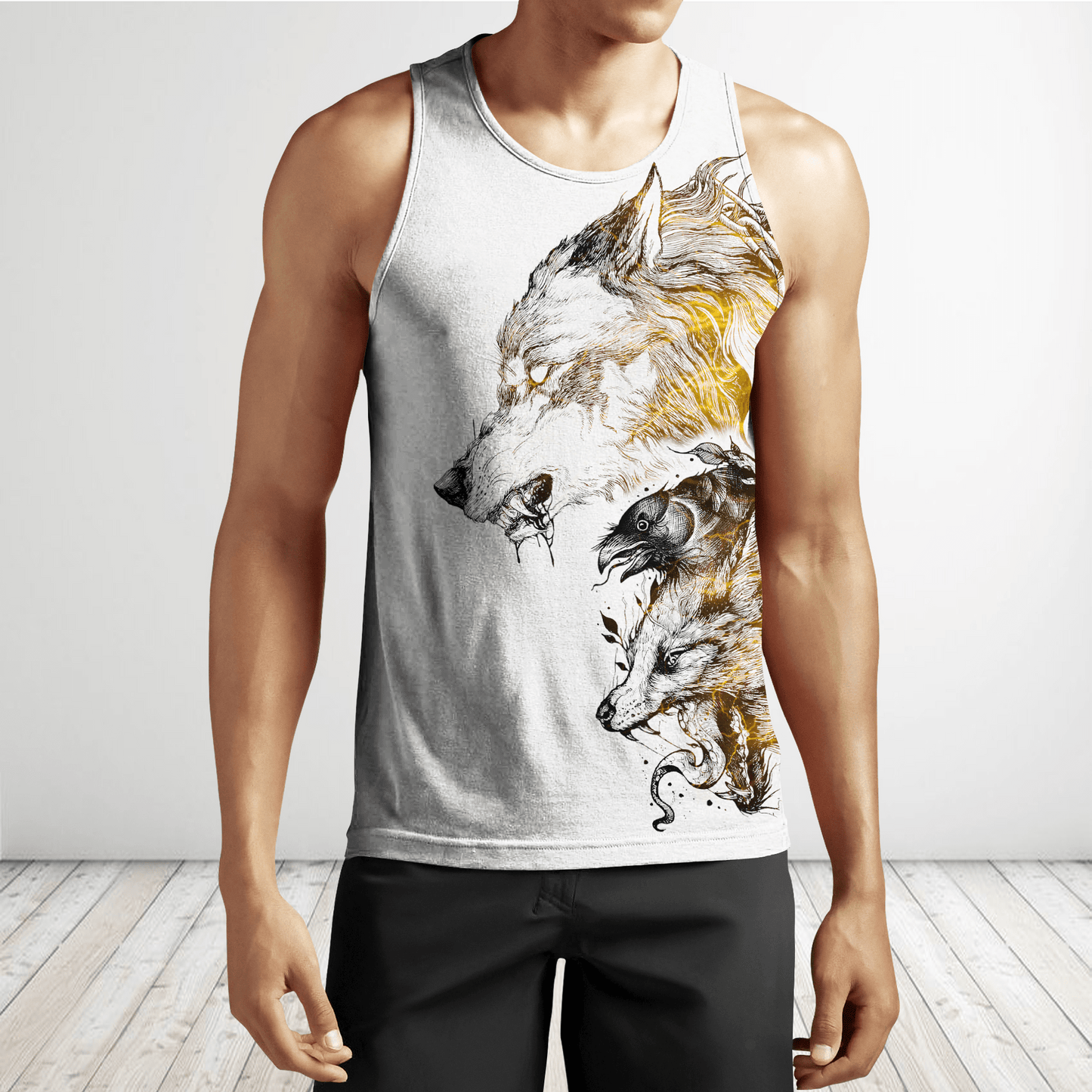 Wolf Tattoo II 3D Over Printed Unisex Hoodie-ML