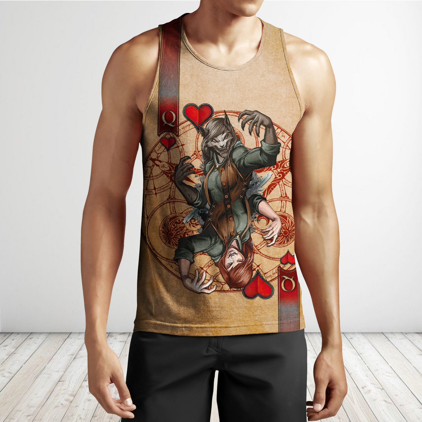 Wolf Poker All Over Printed Unisex Deluxe Hoodie ML