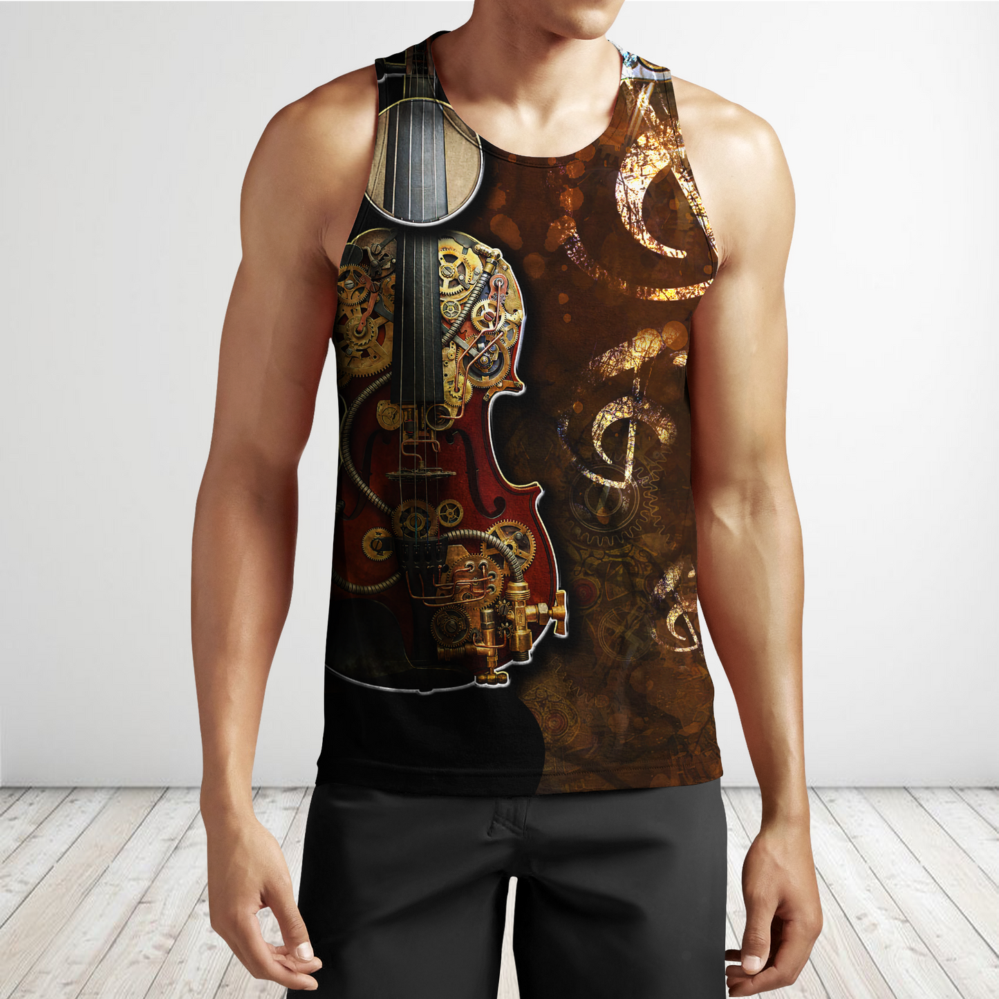 Steampunk Violin Mechanic All Over Printed Hoodie For Men and Women TN
