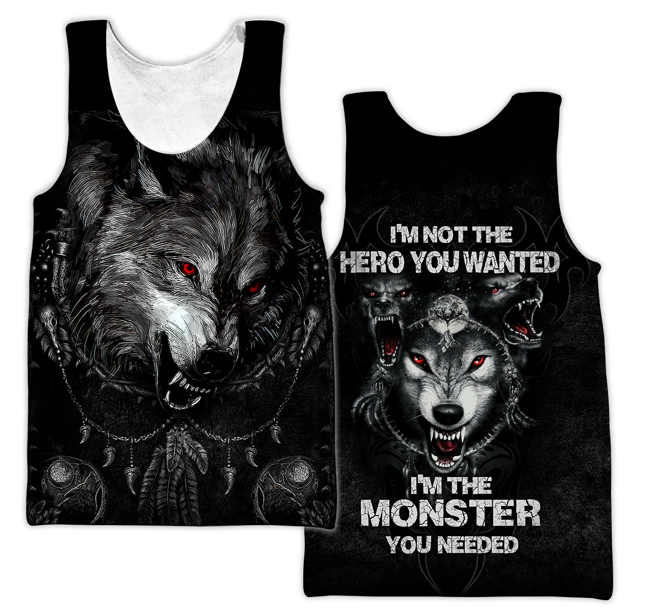 Wolf I Am Not Hero 3D Over Printed Hoodie Cloak for Men and Women-ML