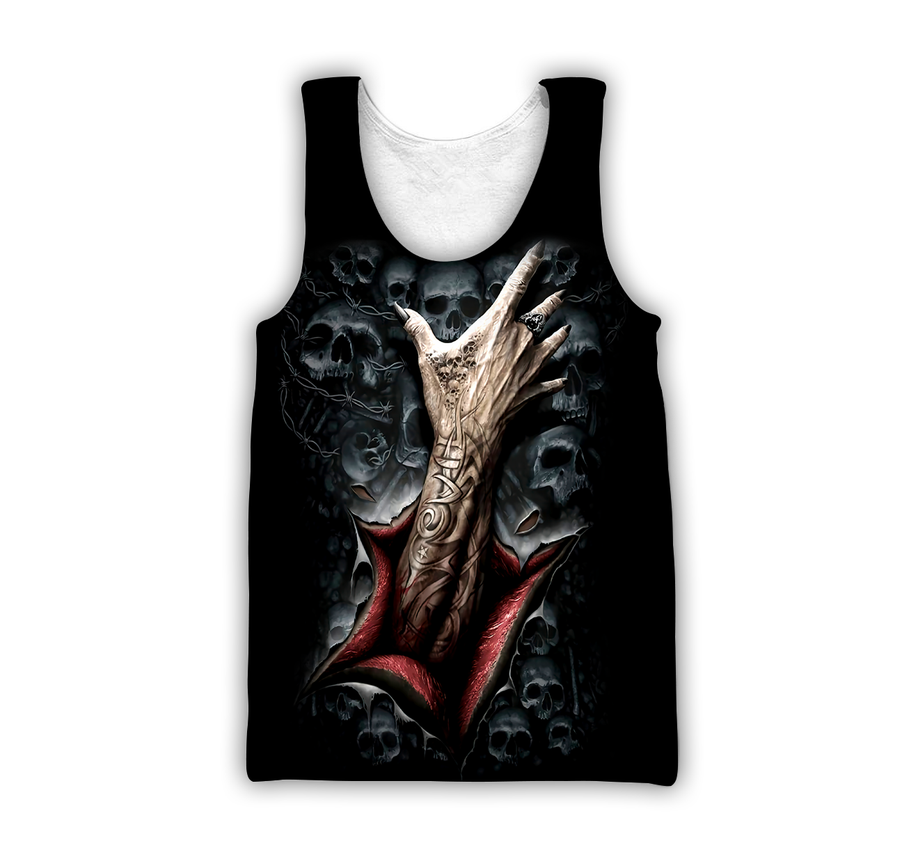 Black Skull 3D All Over Printed Shirts and short for Men and Women