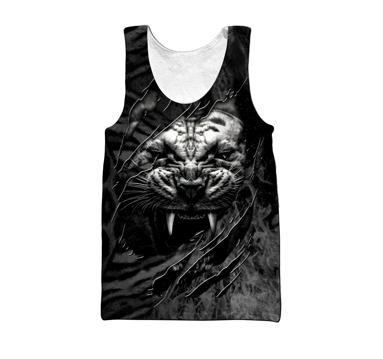 Warrior White Tiger Hoodie Over Printed for Men and Women