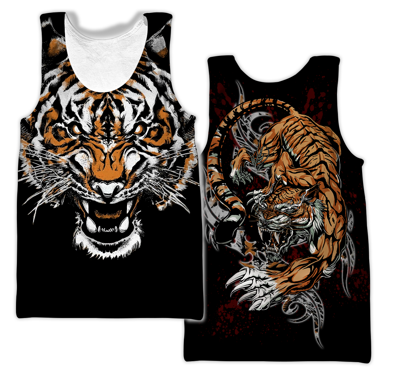Tiger Fighter 3D Over Printed Shirt for Men and Women