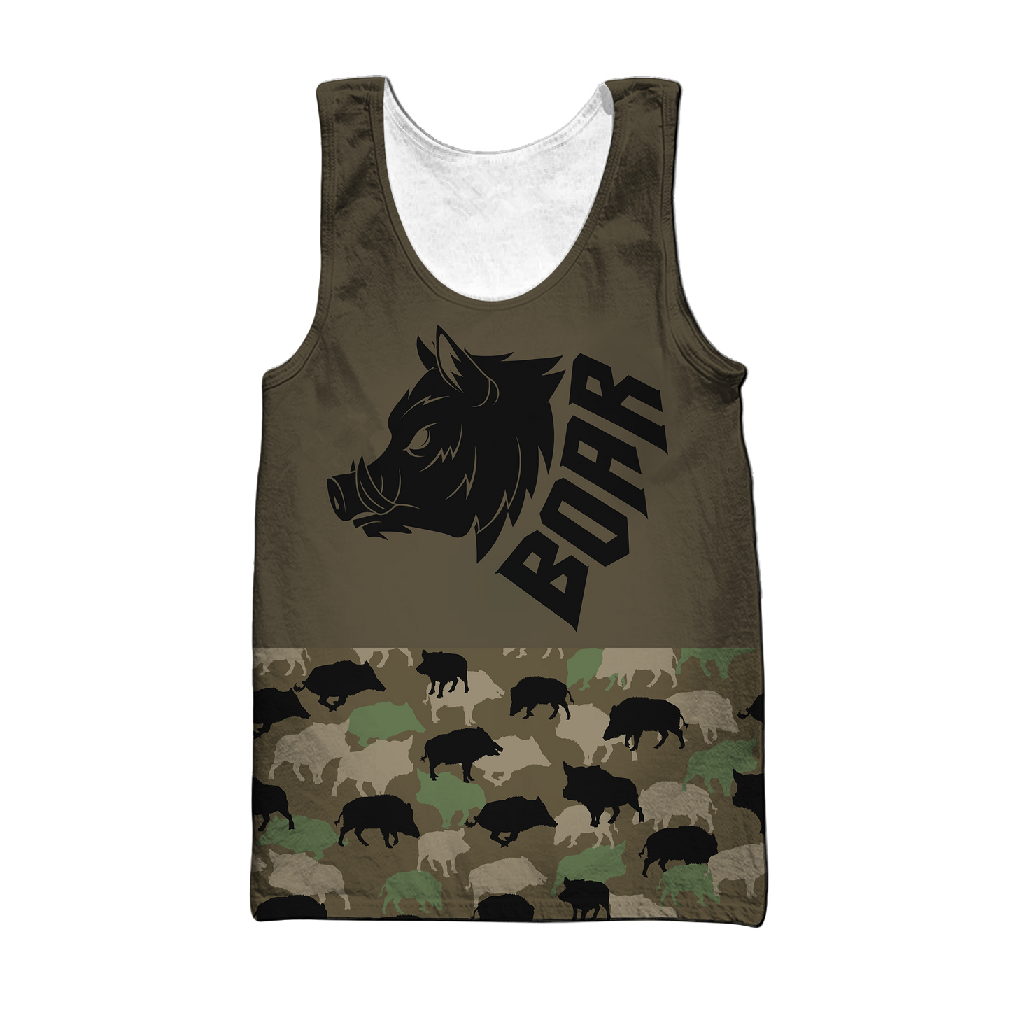 Boar Hunting Dark Green Camo 3D All Over Printed Shirt