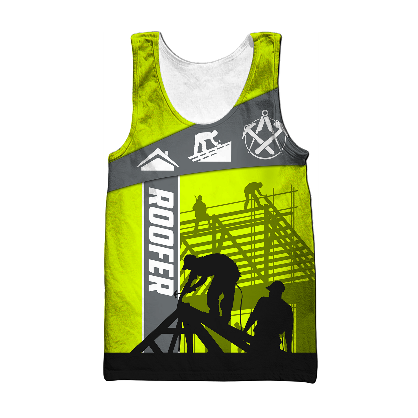 The Roofer Man Green 3D All Over Printed Shirts For Men