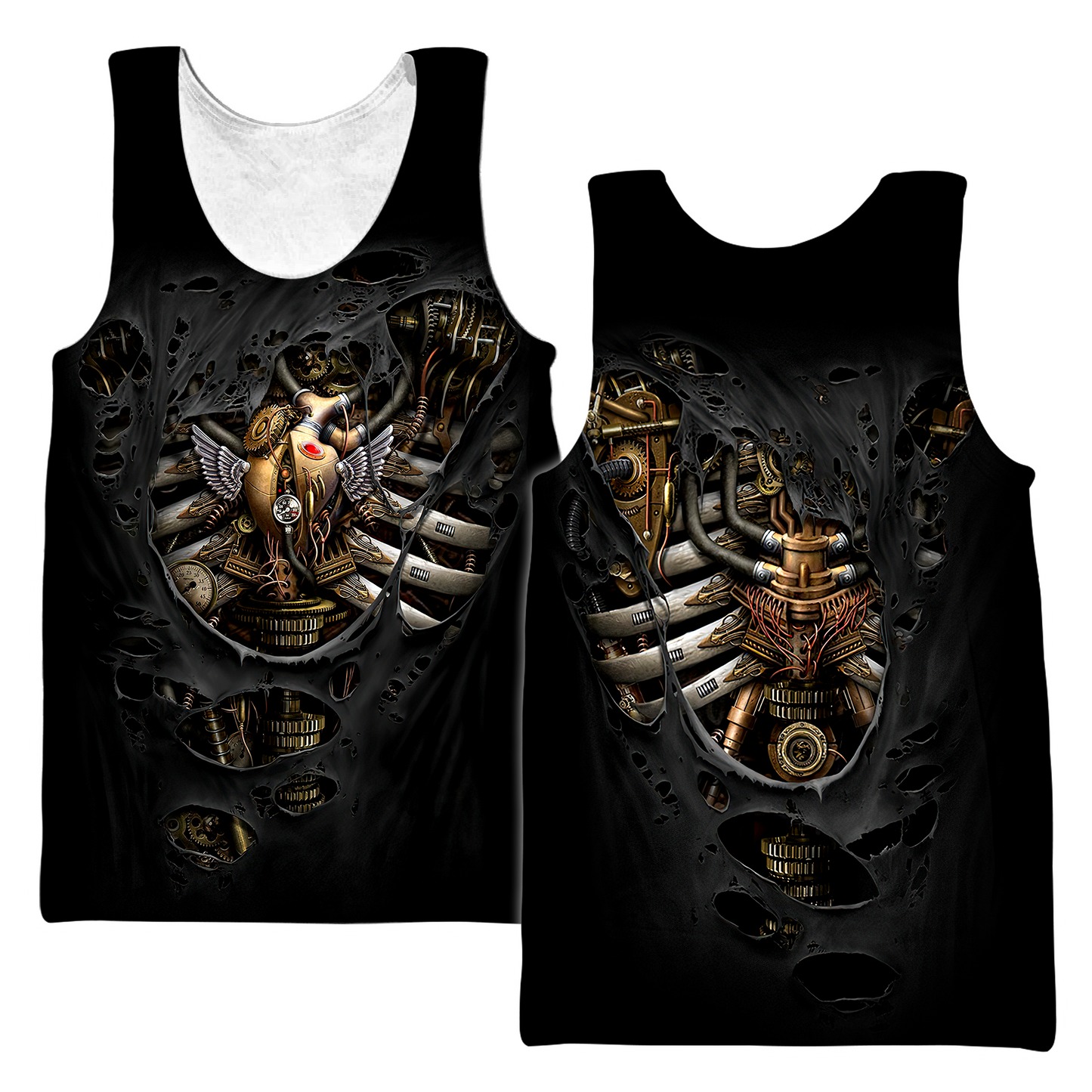 Steampunk Mechanic Skull All Over Printed Hoodie For Men and Women TN