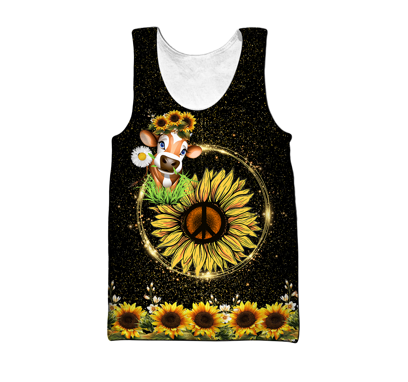 Awesome Cow And Sunflower 3D All Over Printed Shirts