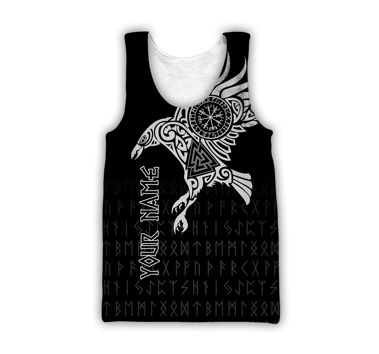 Vikings - The Raven of Odin Tattoo Custom Name