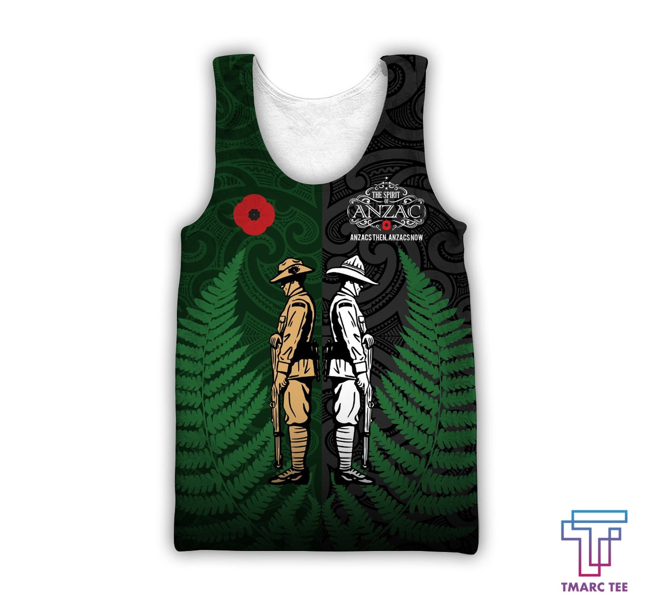 Tmarc Tee Anzac Day New Zealand and Australia Soldier 3D printed shirts