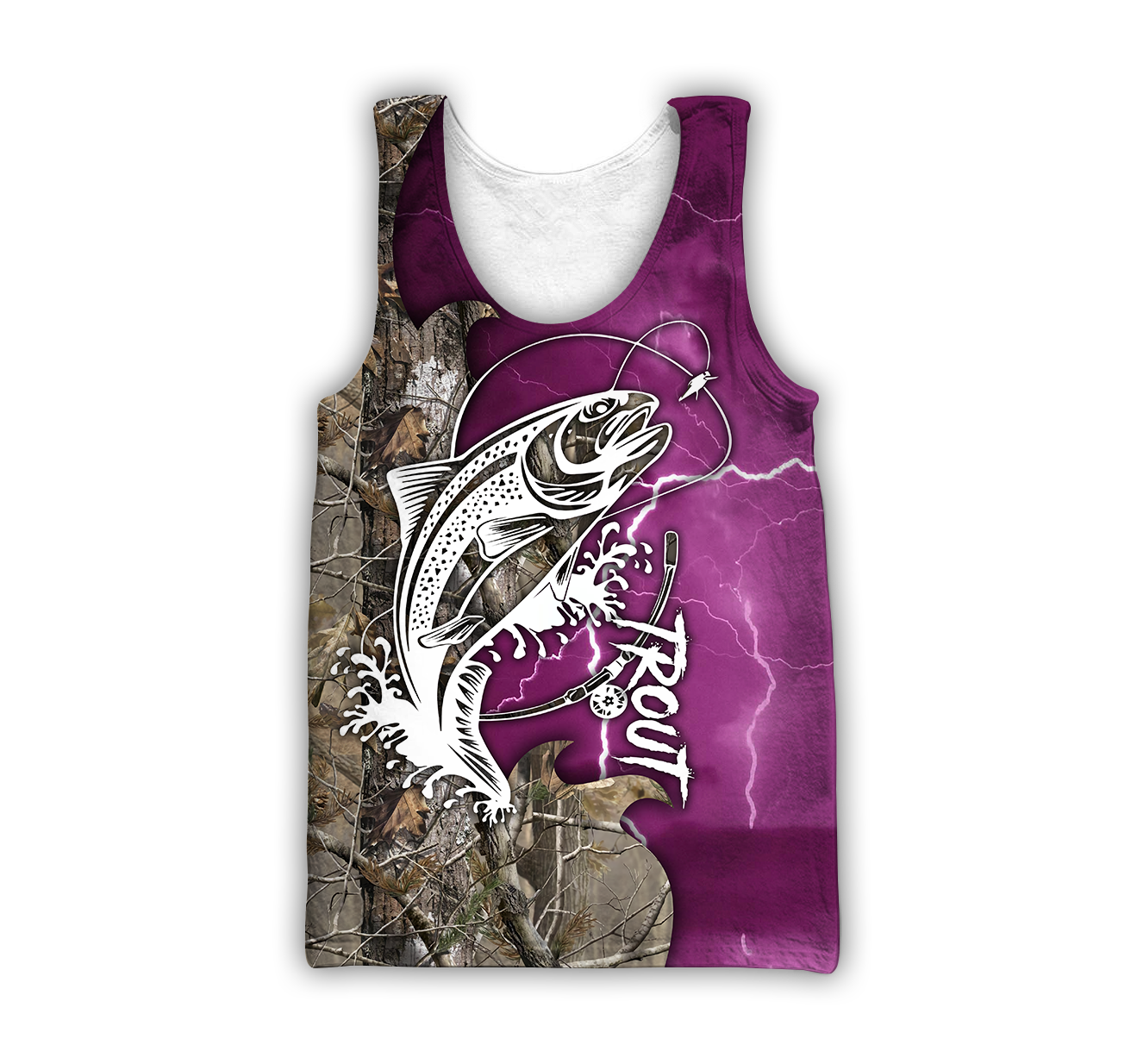 Trout Fishing purple Tattoo camo shirts for men and women