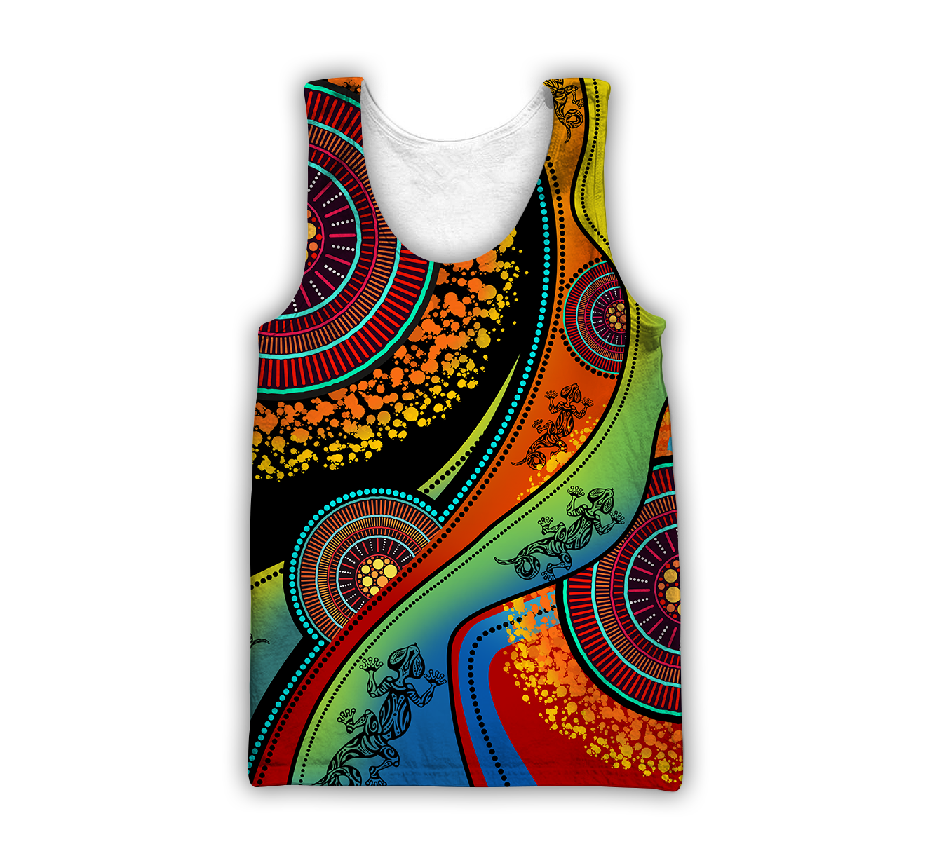 Aboriginal Australia Indigenous Lizard Painting Art shirts for men and women