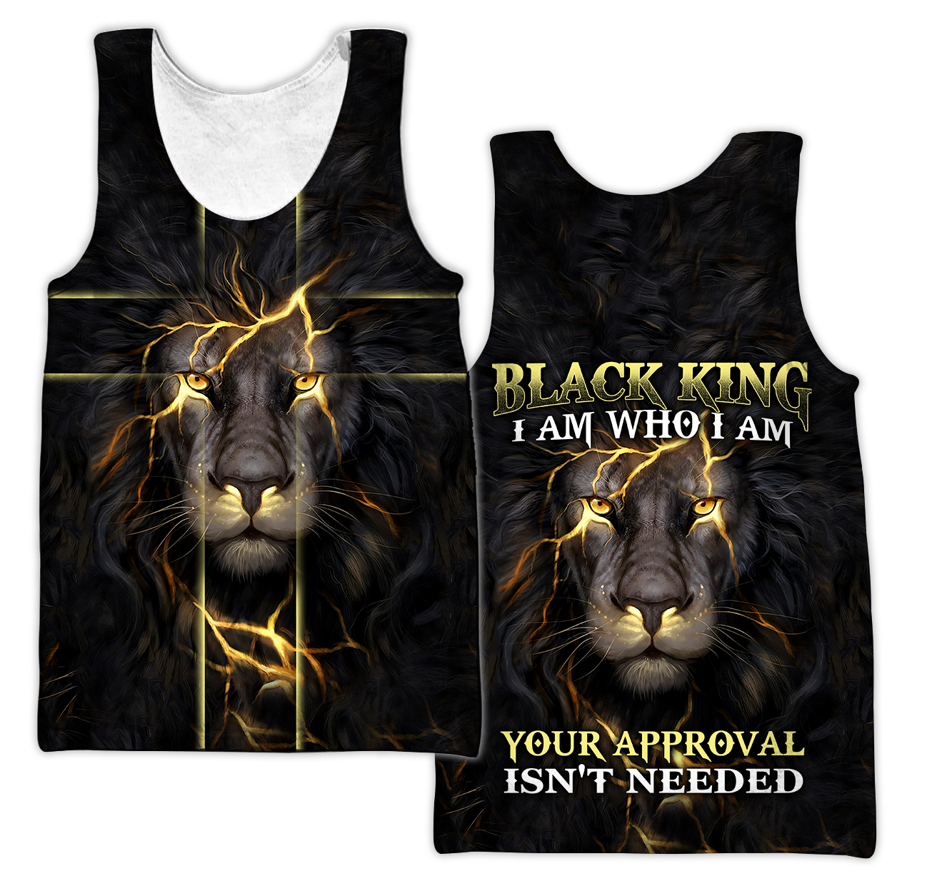 Black King-I Am Who I Am Christian Cross 3D All Over Printed Shirts For Men and Women Pi11062003