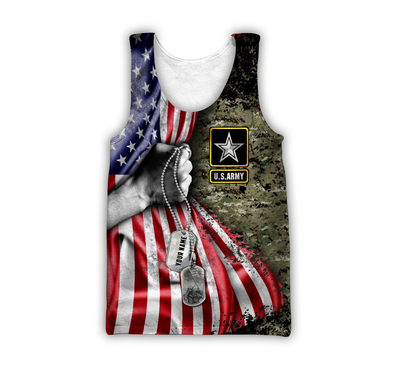 US Army tag Custom name 3D shirts for men and women