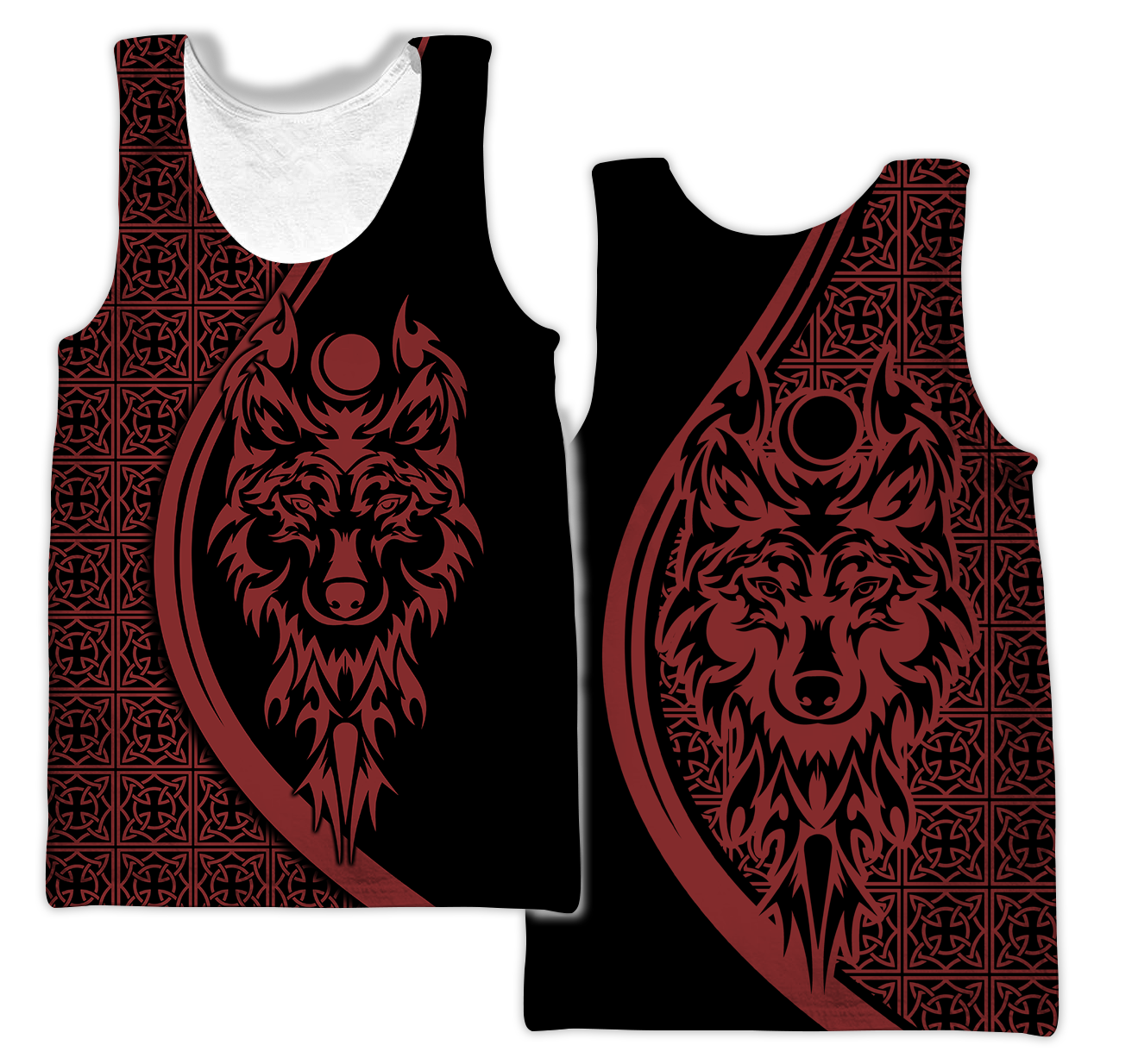 Tattoo Wolf Hoodie T Shirt For Men and Women HAC080606-NM-Apparel-NM-Tank Top-S-Vibe Cosy™