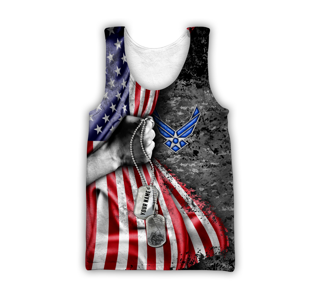 US Air Force tag Custom name 3D shirts for men and women Proud Military