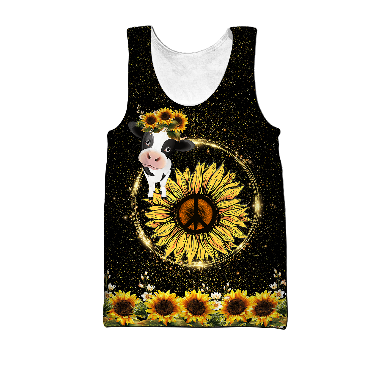 Awesome Cow And Sunflower 3D All Over Printed Shirts