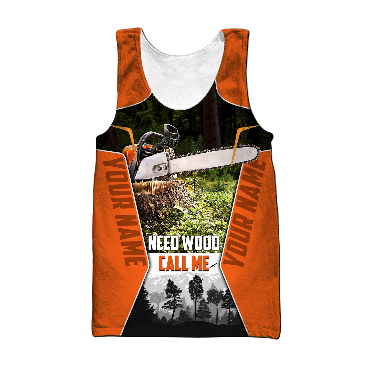 3D Chainsaw Logger Custom Name Unisex Shirts