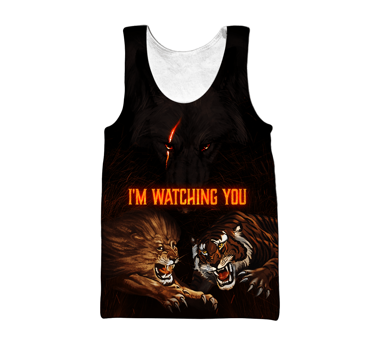 Wolf I Am Watching You All 3D Over Printed Unisex Hoodie ML