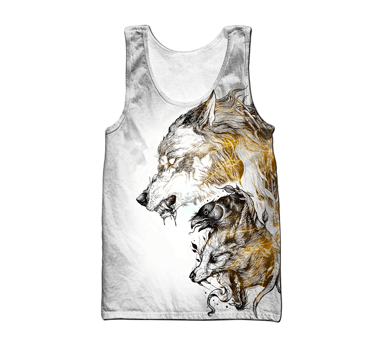 Wolf Tattoo II 3D Over Printed Unisex Hoodie-ML