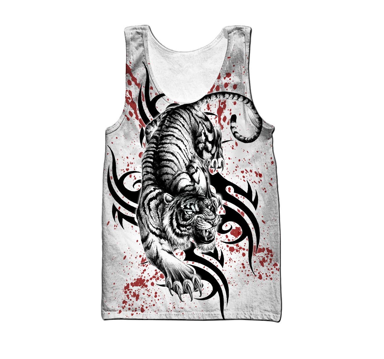 White Tiger Tattoo 3D All Over Printed Shirts For Men and Women