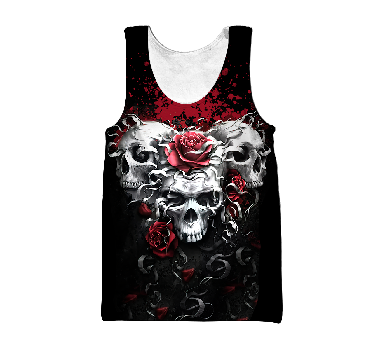 Unique Unisex All Over Printed Skulls And Roses Shirts MEI