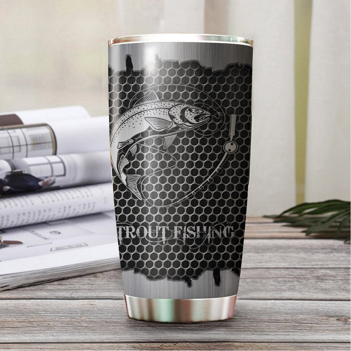 Trout Fishing Metal Stainless Steel Tumbler 20 Oz HC27510 - Amaze Style™-Tumbler