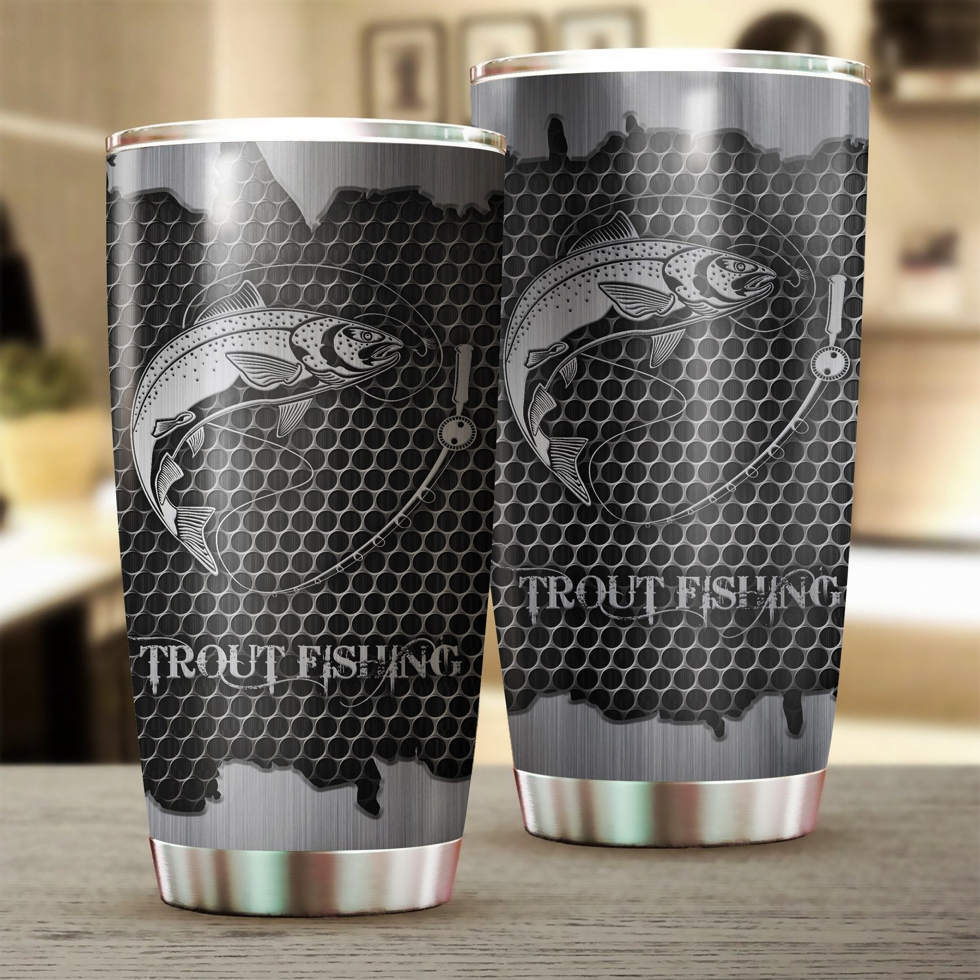 Trout Fishing Metal Stainless Steel Tumbler 20 Oz HC27510 - Amaze Style™-Tumbler