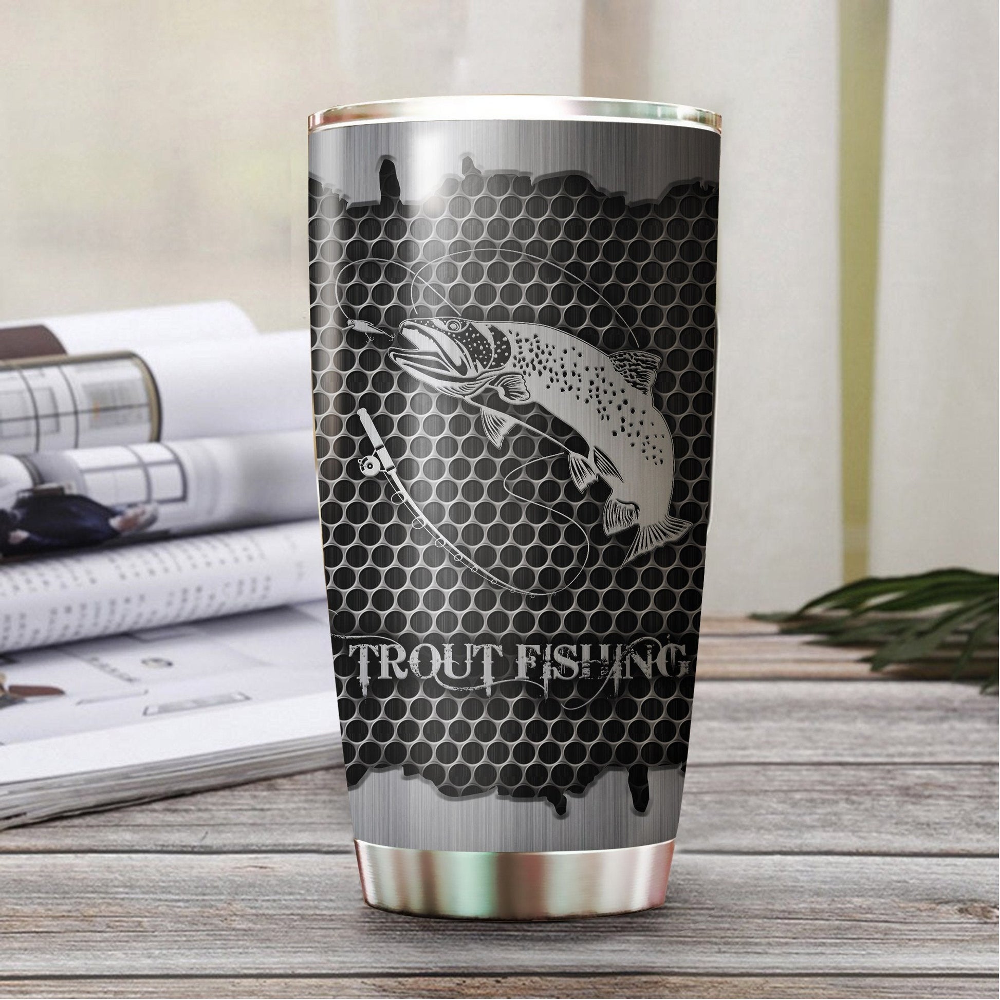 Trout Fishing Metal Stainless Steel Tumbler 20 Oz HC27511 - Amaze Style™-Tumbler