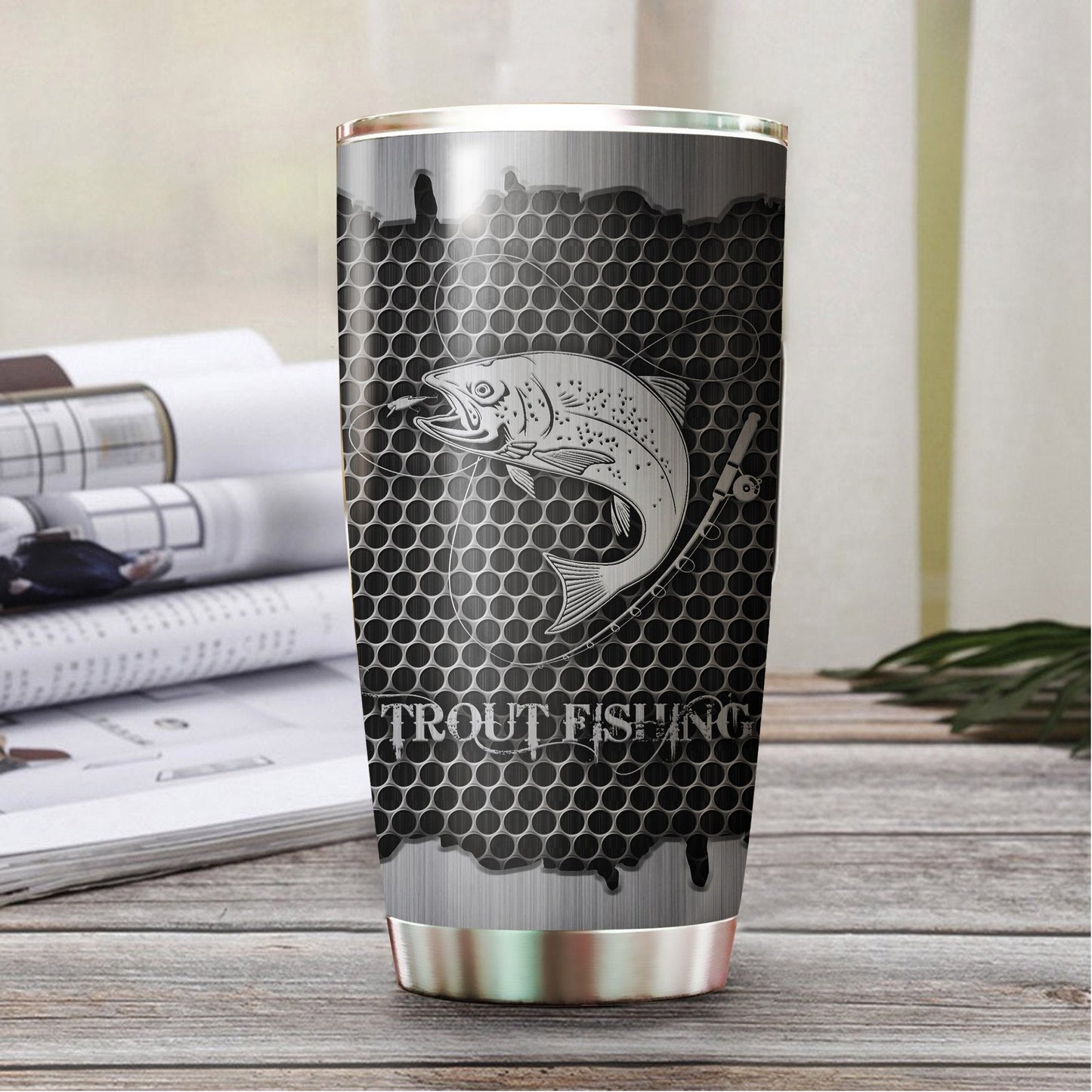 Trout Fishing Metal Stainless Steel Tumbler 20 Oz HC27507 - Amaze Style™-Tumbler