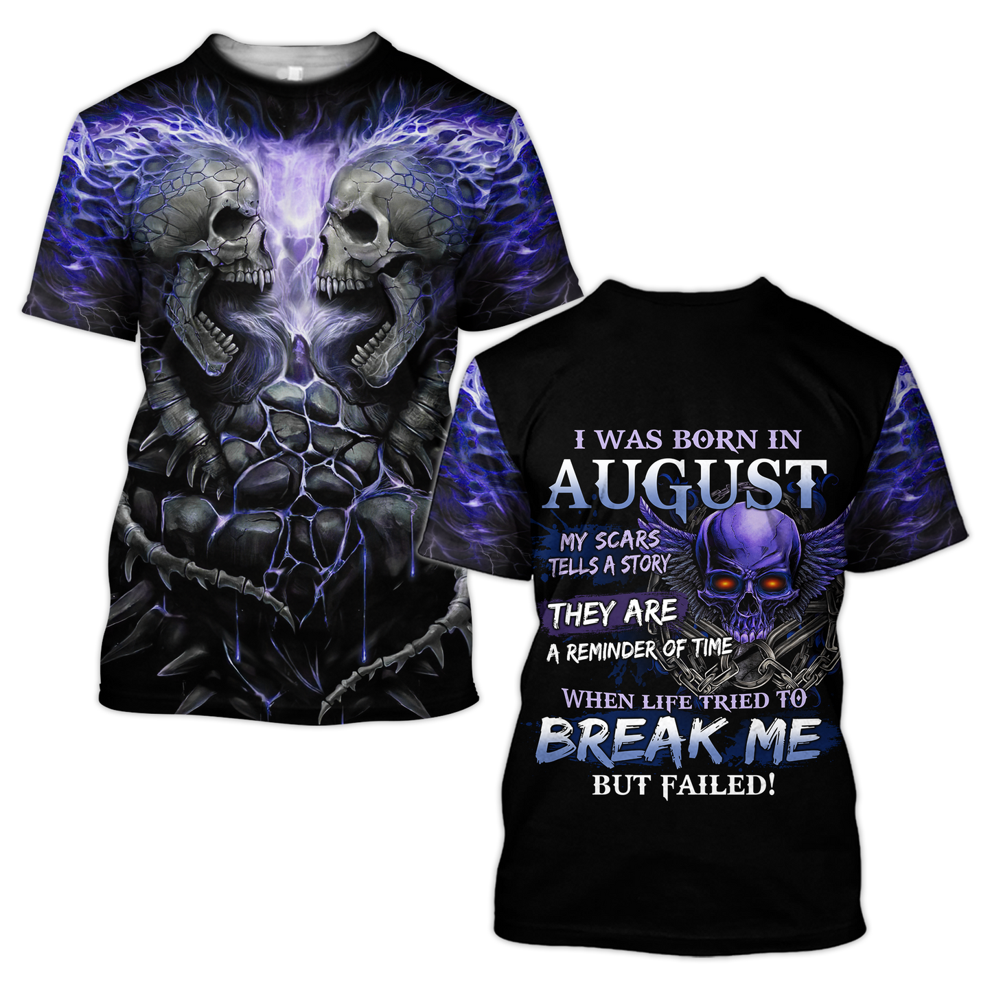 August Guy Skull 3D All Over Printed Shirts Pi24102008ST