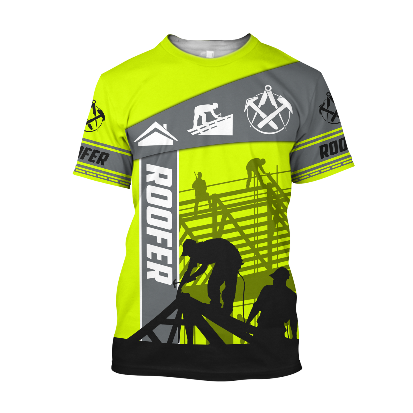 The Roofer Man Green 3D All Over Printed Shirts For Men