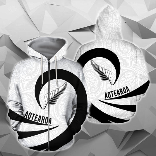 Aotearoa Hoodie Silver Fern Roll Into My Heart PL03 - Amaze Style™-Apparel