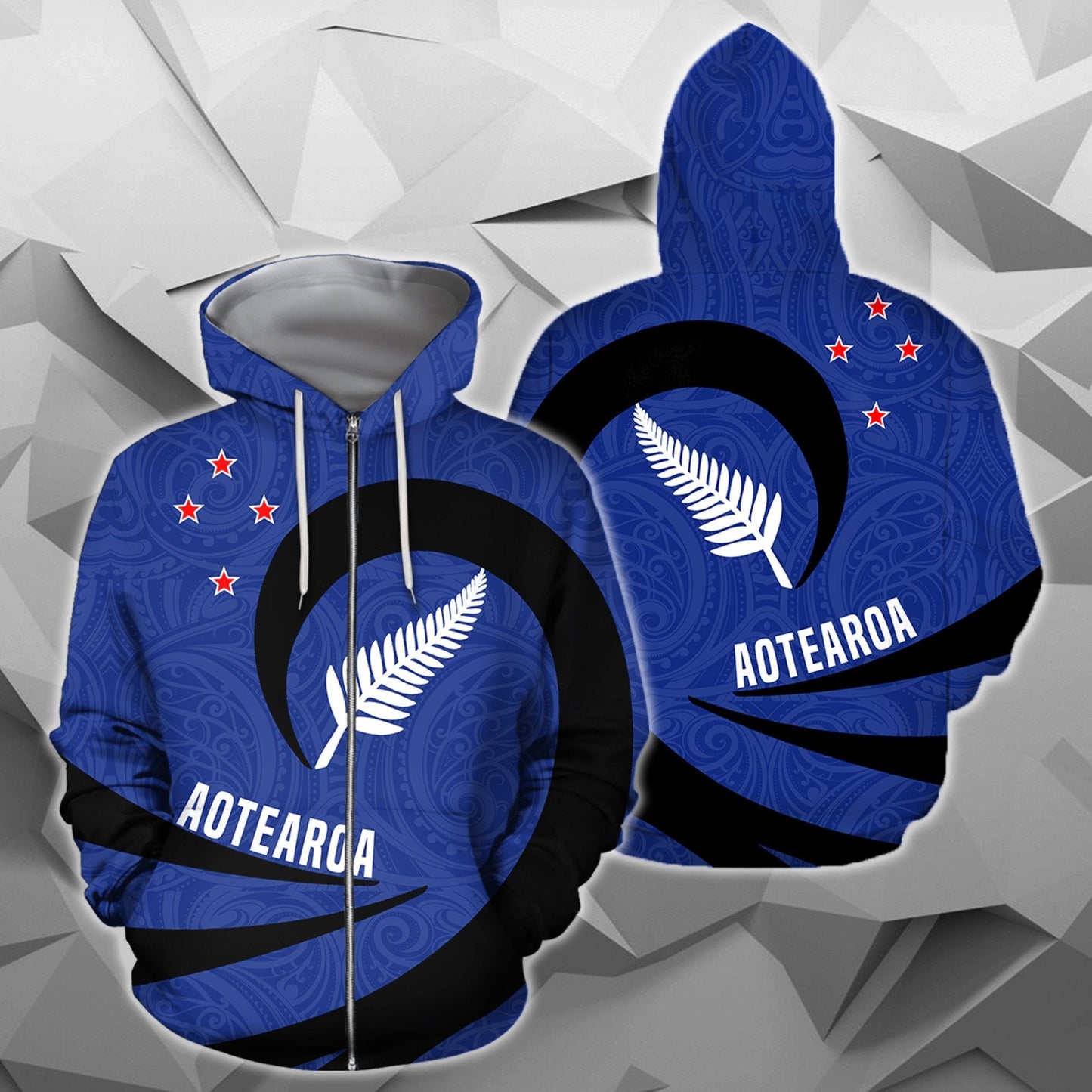 Aotearoa Hoodie Silver Fern Roll Into My Heart Zip-Up TH5 - Amaze Style™-Apparel