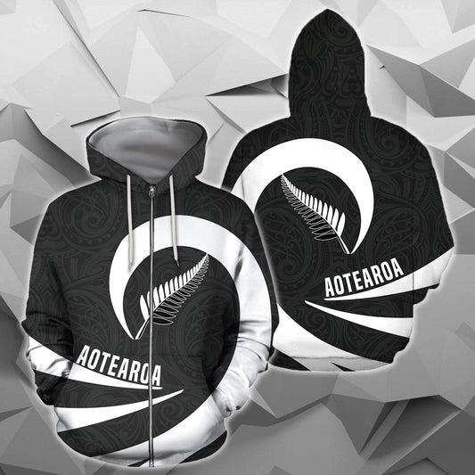 Aotearoa Hoodie Silver Fern Roll Into My Heart PL 01 - Amaze Style™-Apparel
