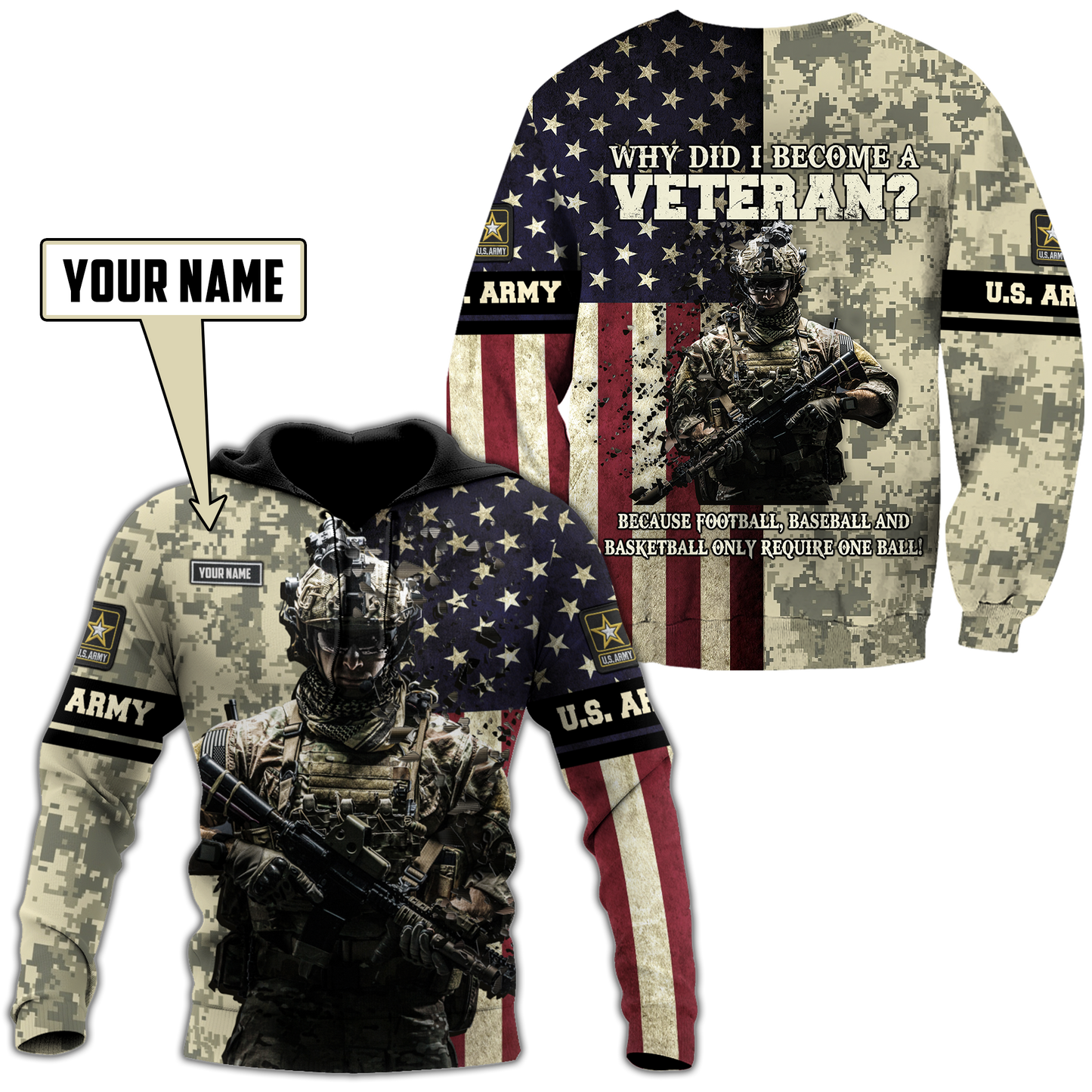 US Army Veteran 3D All Over Printed Shirts For Men and Women DQB16102001ST