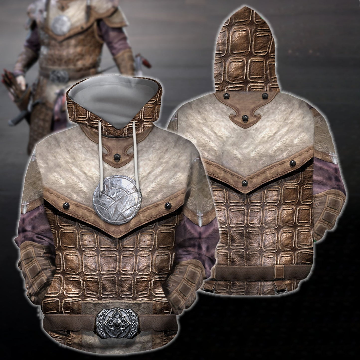 3D All Over Print Armor Mongol Hoodie - Amaze Style™-Apparel