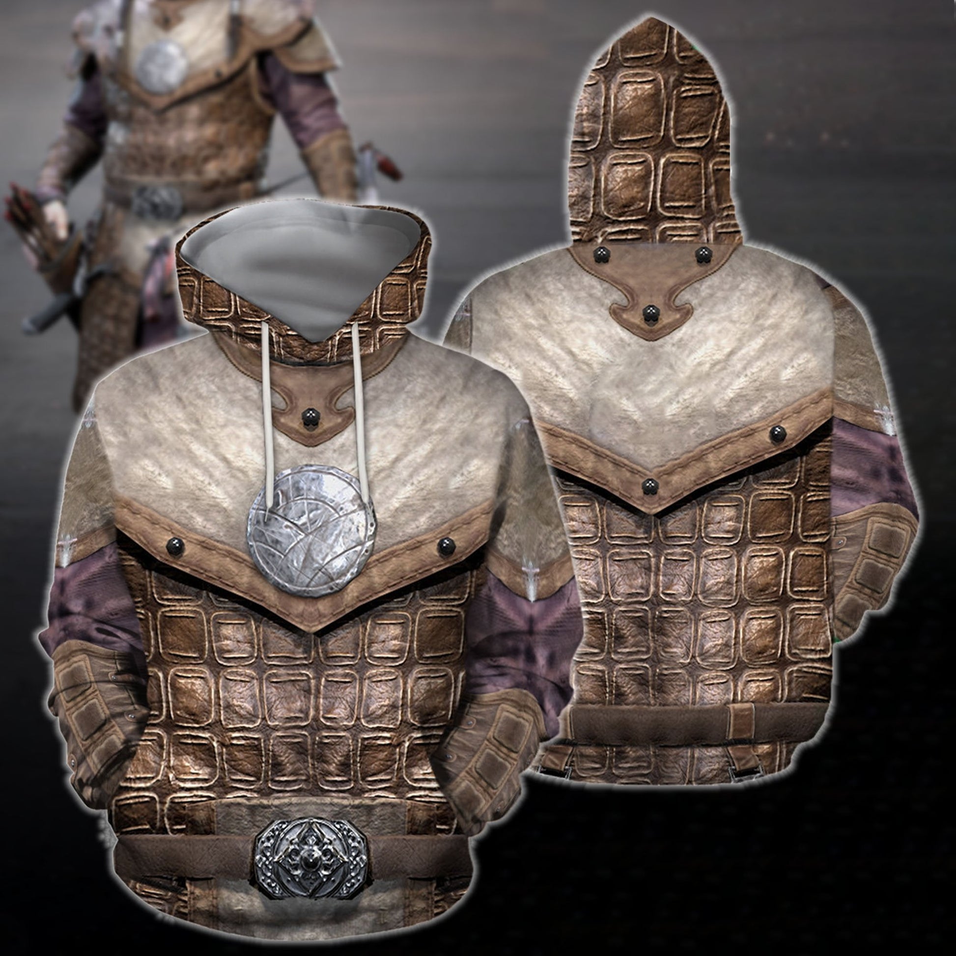 3D All Over Print Armor Mongol Hoodie - Amaze Style™-Apparel